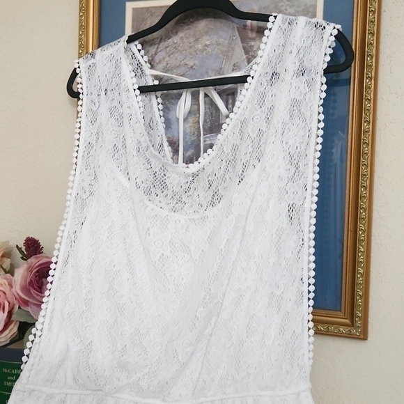 Lace Romper Size 3xl Fully Lined Glam Contemporary beach vacation Lagenlook - Picture 4 of 8